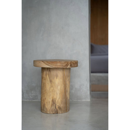 Teak wood side table, single form - Natural