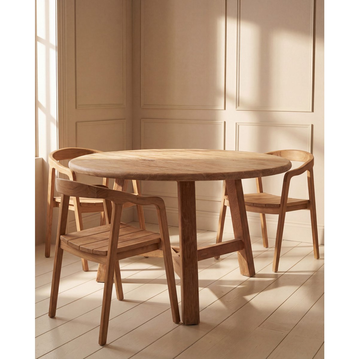 Noguchi round wood dining table 120 cm