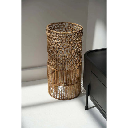Palmblad pendellampe 32×67 cm - åbent vævet, håndlavet