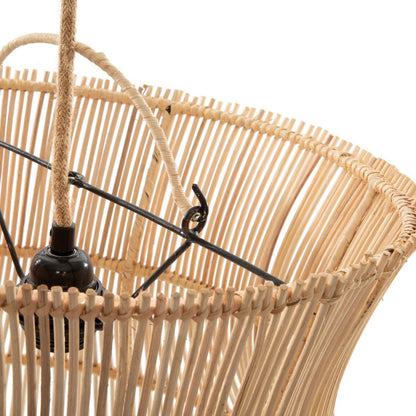 Rattan keglependelskærm 65 × 40 cm – håndvævet, beige