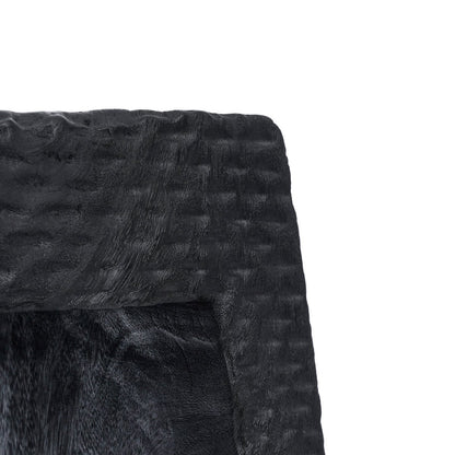 Wood stool 38×47 cm - black finish, made in Indonesia