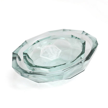 Blaue Glasschale Origami groß 34 cm - hergestellt in Spanien