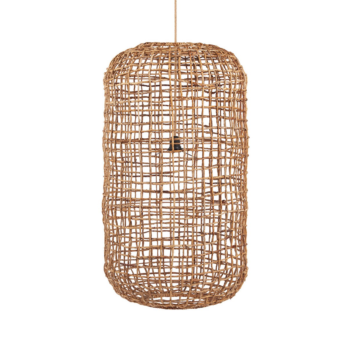 Pendelleuchte aus Palmenblatt 50 × 92 cm – runde Form, XL