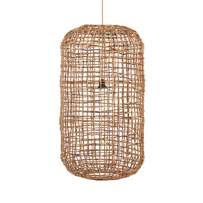 Pendelleuchte aus Palmenblatt 50 × 92 cm – runde Form, XL