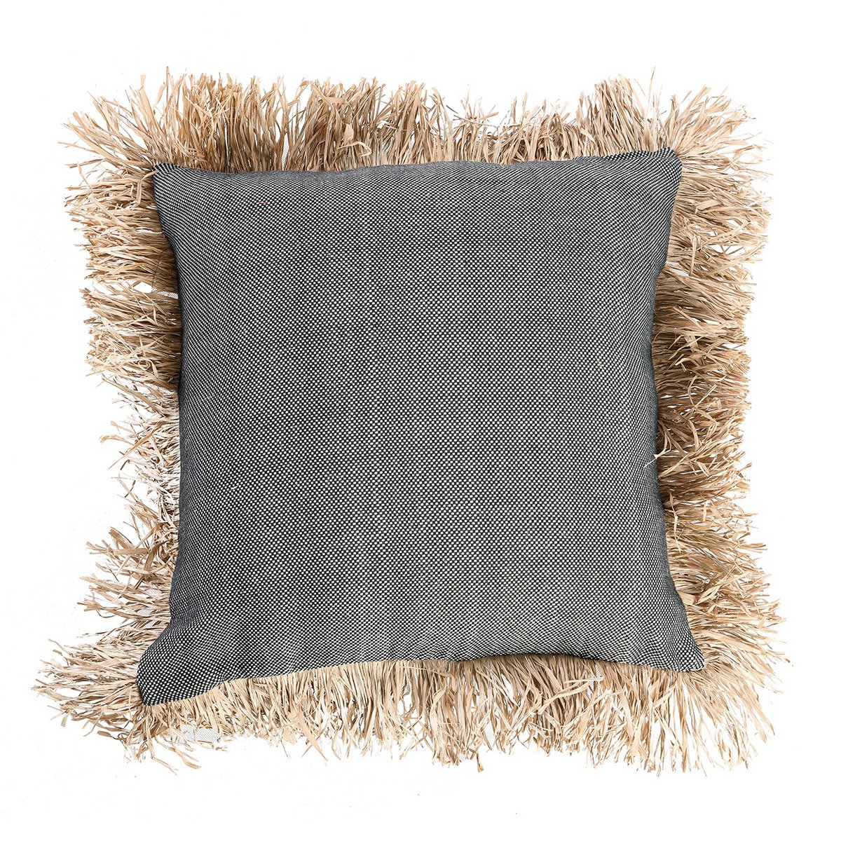 Cotton cushion cover 60×60 cm – natural and black, Indonesia