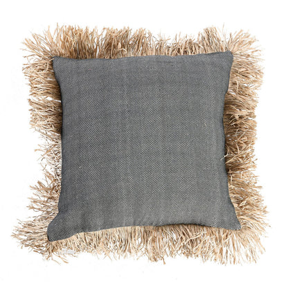 Cotton cushion cover 60×60 cm – natural and black, Indonesia