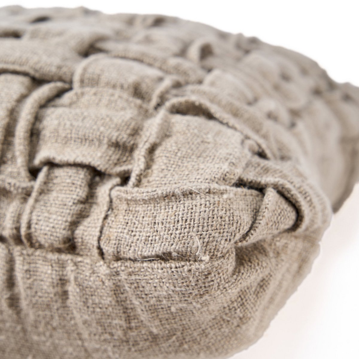 Linen cushion cover with cross-weave, natural - 50×50cm