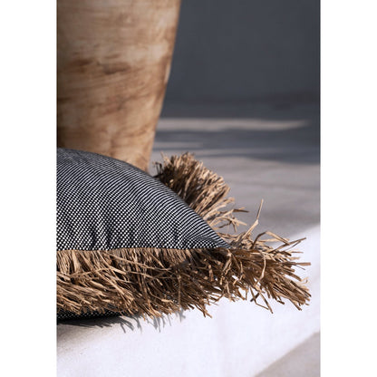 Bomuldspudebetræk 40×40 cm – naturfarvet og sort, Indonesien