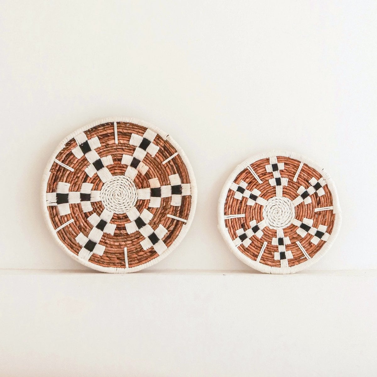 Seagrass & cotton wall basket Taman 40 cm – geometric