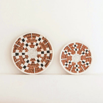 Seagrass & cotton wall basket Taman 40 cm – geometric