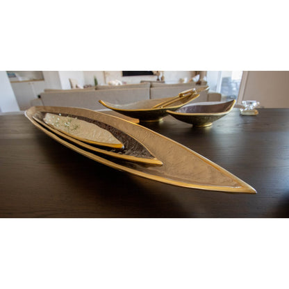 Brun dekorativ bakke i aluminium - 70 cm