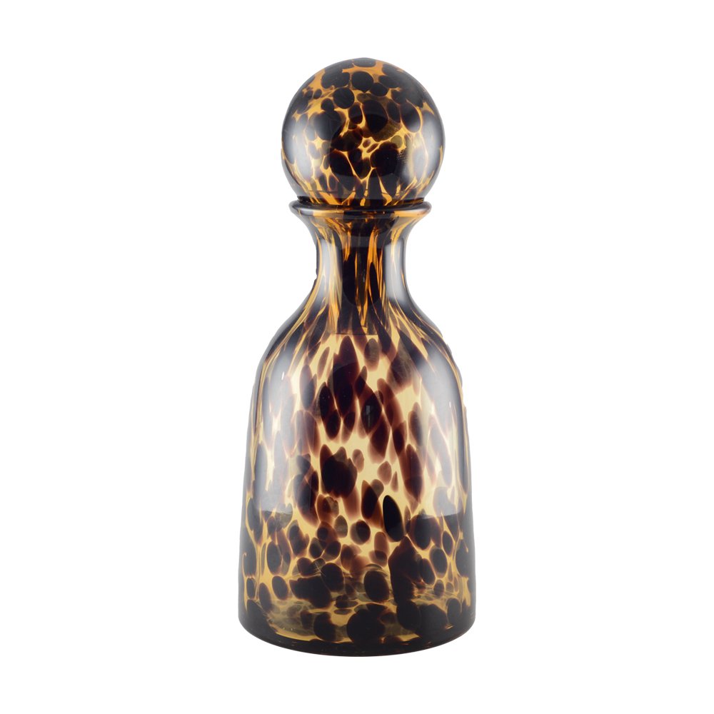 Brown glass carafe with stopper, 1.6L
