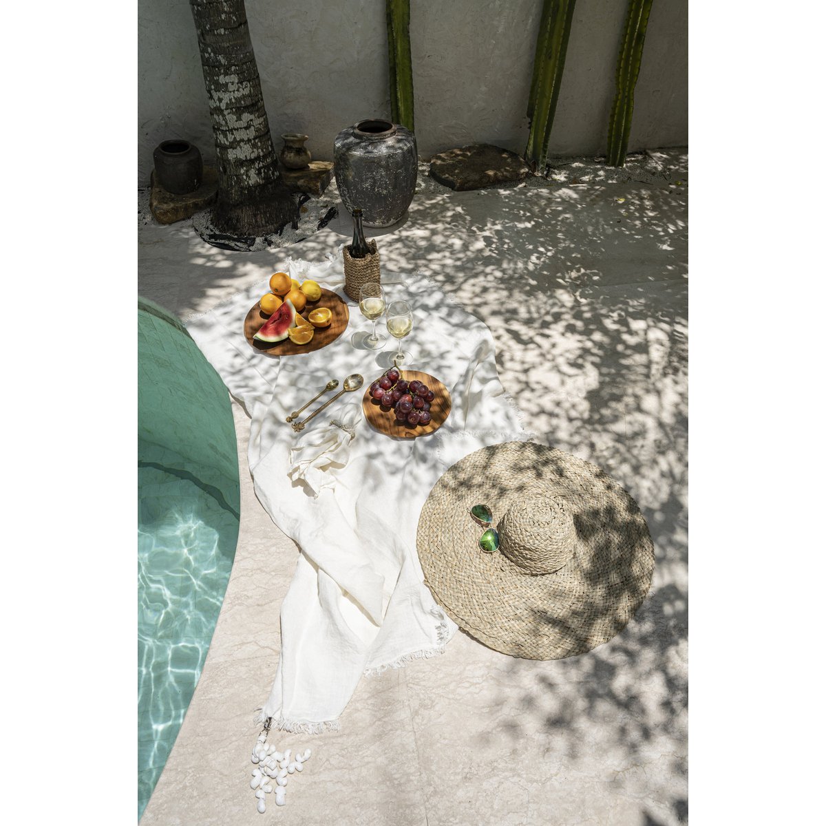 Linen tablecloth, white - 180×300 cm