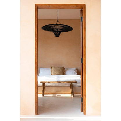 Deckenleuchte Black Rattan Sky XL - offen gewebter Schirm
