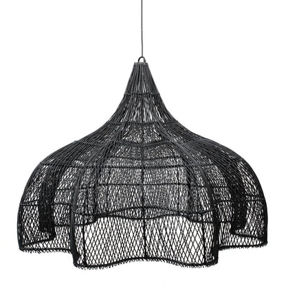 Rattan pendant shade black XL - 110 cm