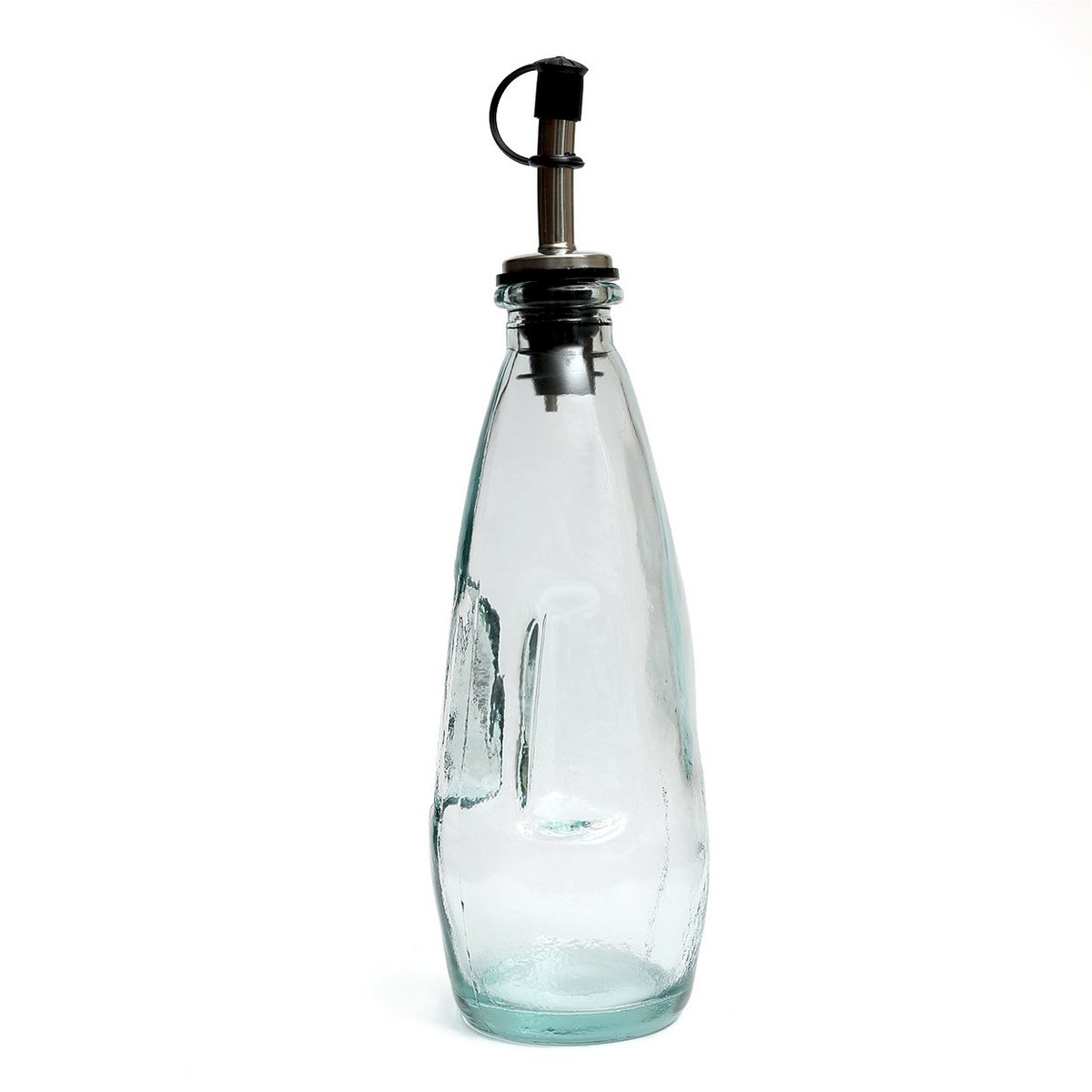 Recycled glass olive oil bottle - Blue - 23 cm