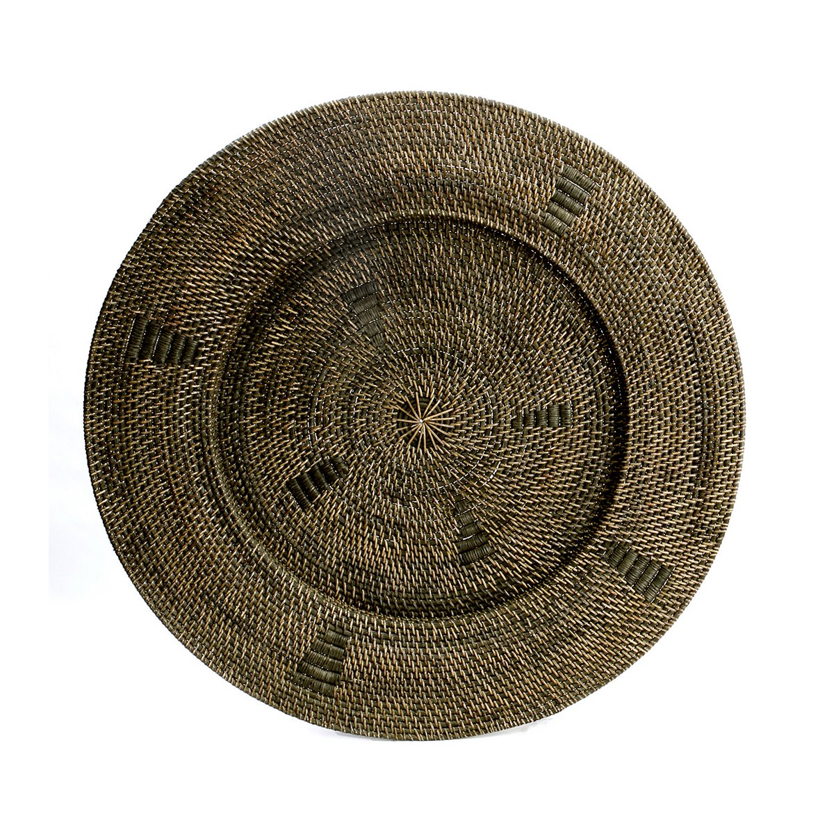 Rattan wall plate, brown, 80 cm - handwoven statement
