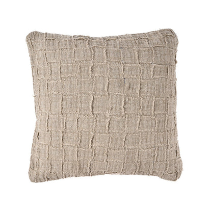 Pudebetræk i hør Damier 50×50 cm - natur