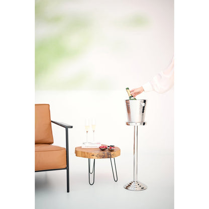 Stainless steel champagne cooler Valencia, 83 cm - hammered